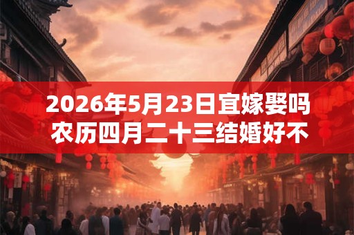 2026年5月23日宜嫁娶吗 农历四月二十三结婚好不好