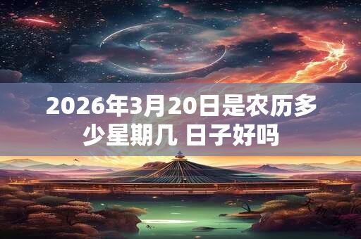 2026年3月20日是农历多少星期几 日子好吗 2026年3月20日是农历多少星期几 日子好吗