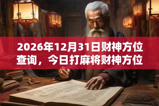 2026年12月31日财神方位查询，今日打麻将财神方位一览表