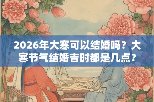 2026年大寒可以结婚吗？大寒节气结婚吉时都是几点？