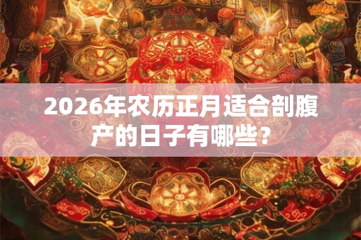 2026年农历正月适合剖腹产的日子有哪些？