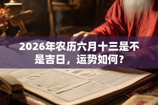 2026年农历六月十三是不是吉日，运势如何？