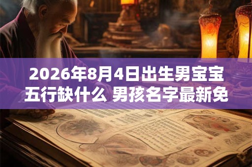 2026年8月4日出生男宝宝五行缺什么 男孩名字最新免费版 2026年8月4日出生男宝宝五行缺什么 男孩名字最新免费版