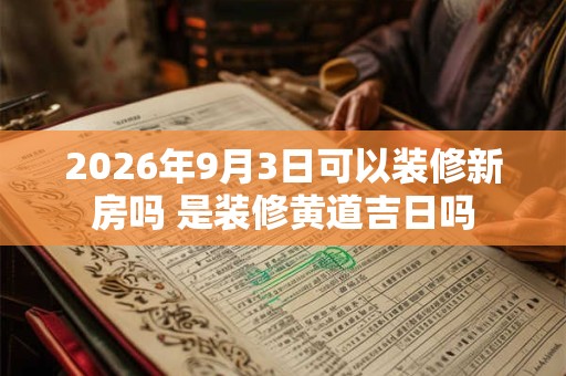 2026年9月3日可以装修新房吗 是装修黄道吉日吗 2026年9月3日可以装修新房吗 是装修黄道吉日吗