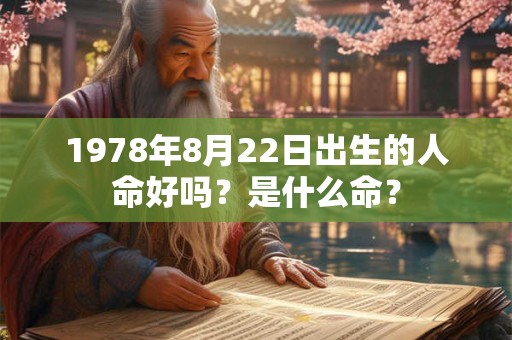 1978年8月22日出生的人命好吗?是什么命? 1978年8月22日出生的人命好吗?是什么命?