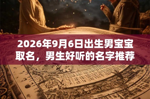 2026年9月6日出生男宝宝取名，男生好听的名字推荐