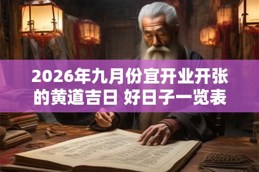 2026年九月份宜开业开张的黄道吉日 好日子一览表 2026年九月份宜开业开张的黄道吉日 好日子一览表