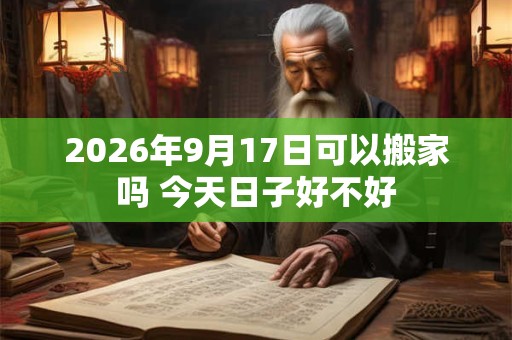 2026年9月17日可以搬家吗 今天日子好不好 2026年9月17日可以搬家吗 今天日子好不好