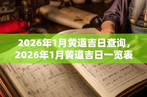 2026年1月黄道吉日查询，2026年1月黄道吉日一览表