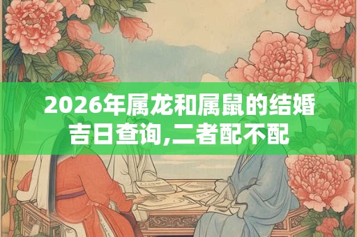 2026年属龙和属鼠的结婚吉日查询,二者配不配