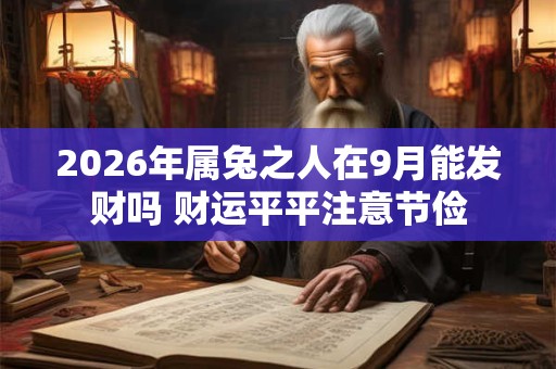 2026年属兔之人在9月能发财吗 财运平平注意节俭 2026年属兔之人在9月能发财吗 财运平平注意节俭
