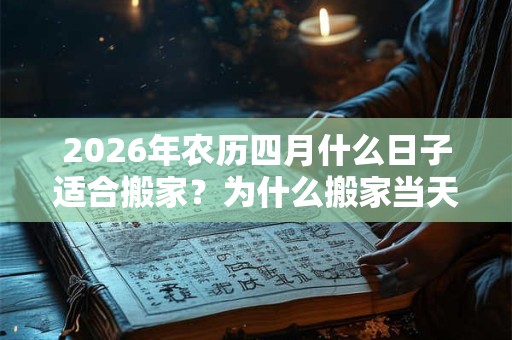2026年农历四月什么日子适合搬家?为什么搬家当天不能午睡 2026年农历四月什么日子适合搬家?为什么搬家当天不能午睡