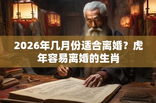 2026年几月份适合离婚？虎年容易离婚的生肖