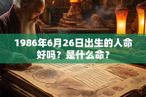 1986年6月26日出生的人命好吗？是什么命？