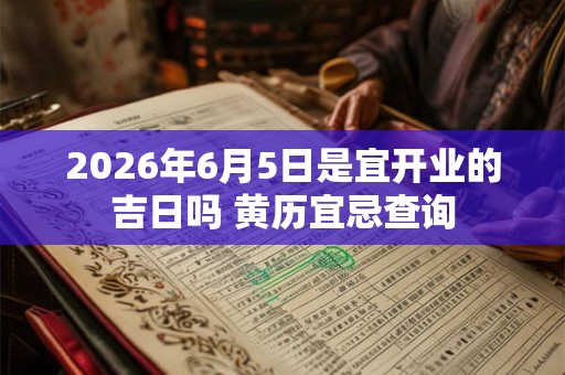 2026年6月5日是宜开业的吉日吗 黄历宜忌查询