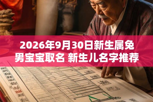 2026年9月30日新生属兔男宝宝取名 新生儿名字推荐 2026年9月30日新生属兔男宝宝取名 新生儿名字推荐