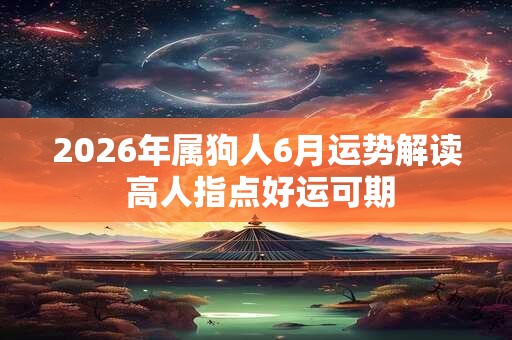 2026年属狗人6月运势解读 高人指点好运可期