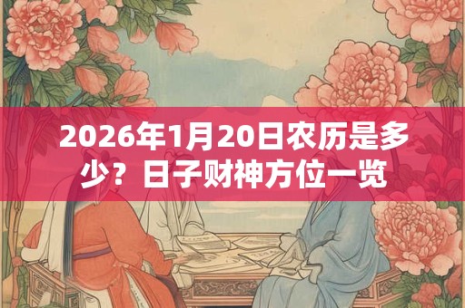 2026年1月20日农历是多少?日子财神方位一览 2026年1月20日农历是多少?日子财神方位一览