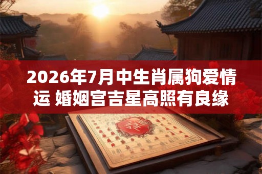 2026年7月中生肖属狗爱情运 婚姻宫吉星高照有良缘 2026年7月中生肖属狗爱情运 婚姻宫吉星高照有良缘