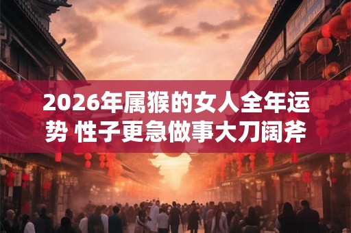 2026年属猴的女人全年运势 性子更急做事大刀阔斧