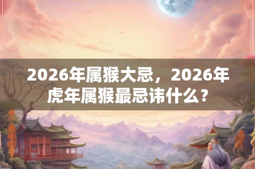 2026年属猴大忌，2026年虎年属猴最忌讳什么？