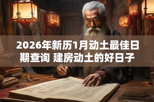 2026年新历1月动土最佳日期查询 建房动土的好日子 2026年新历1月动土最佳日期查询 建房动土的好日子
