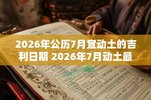 2026年公历7月宜动土的吉利日期 2026年7月动土最吉利的黄道吉日