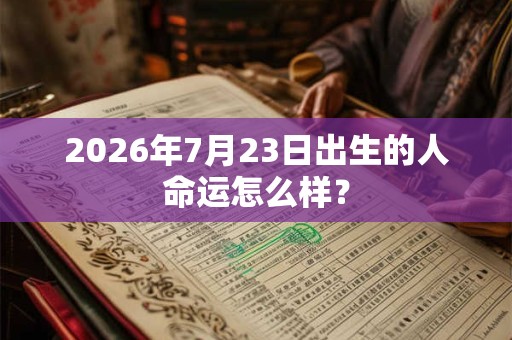 2026年7月23日出生的人命运怎么样？