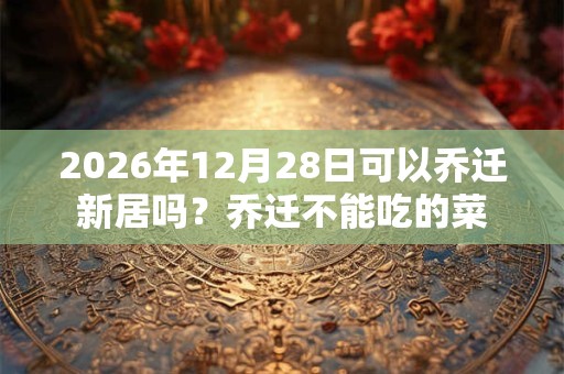 2026年12月28日可以乔迁新居吗？乔迁不能吃的菜