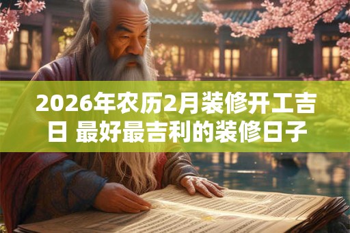 2026年农历2月装修开工吉日 最好最吉利的装修日子