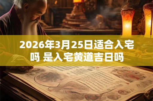 2026年3月25日适合入宅吗 是入宅黄道吉日吗