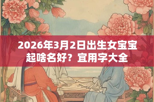 2026年3月2日出生女宝宝起啥名好？宜用字大全