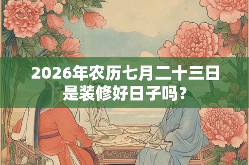 2026年农历七月二十三日是装修好日子吗？