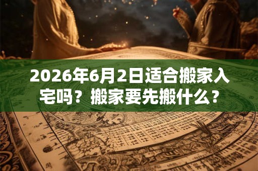 2026年6月2日适合搬家入宅吗？搬家要先搬什么？