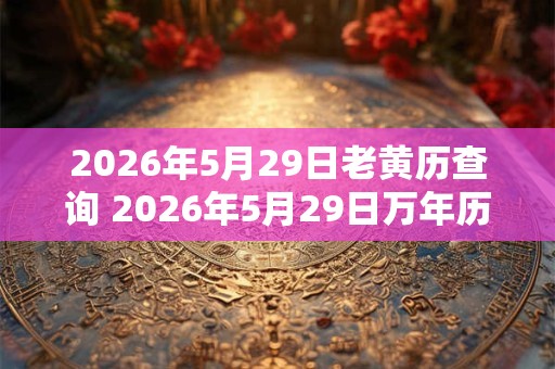 2026年5月29日老黄历查询 2026年5月29日万年历黄道吉日