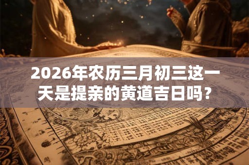 2026年农历三月初三这一天是提亲的黄道吉日吗？