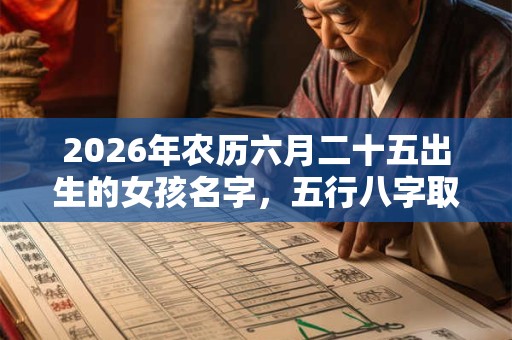 2026年农历六月二十五出生的女孩名字，五行八字取名