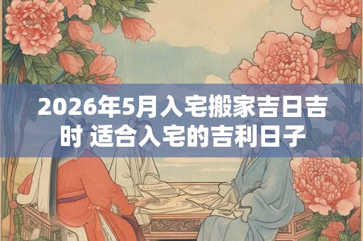 2026年5月入宅搬家吉日吉时 适合入宅的吉利日子