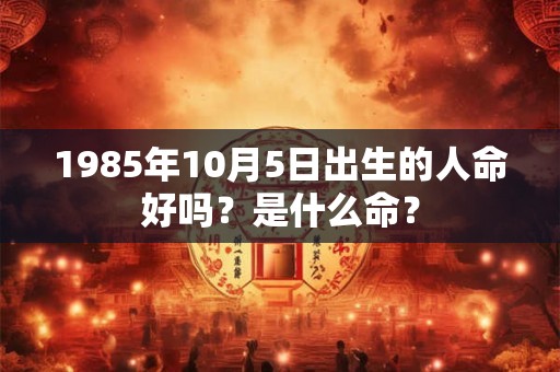 1985年10月5日出生的人命好吗？是什么命？