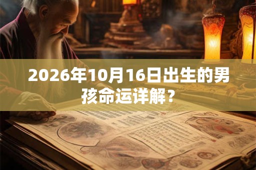 2026年10月16日出生的男孩命运详解？