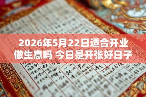 2026年5月22日适合开业做生意吗 今日是开张好日子吗 2026年5月22日适合开业做生意吗 今日是开张好日子吗
