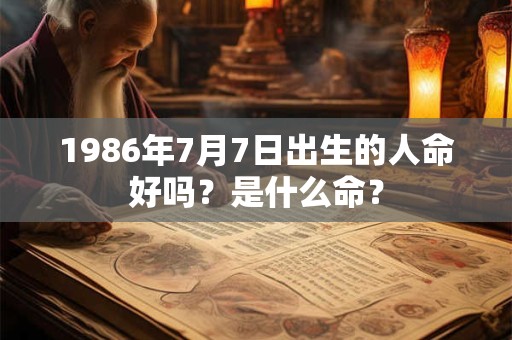 1986年7月7日出生的人命好吗？是什么命？