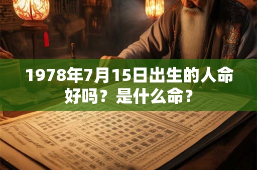 1978年7月15日出生的人命好吗？是什么命？