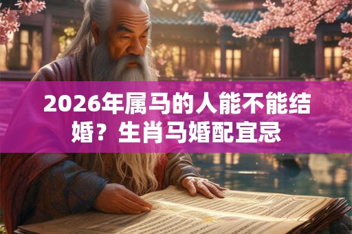 2026年属马的人能不能结婚?生肖马婚配宜忌 2026年属马的人能不能结婚?生肖马婚配宜忌
