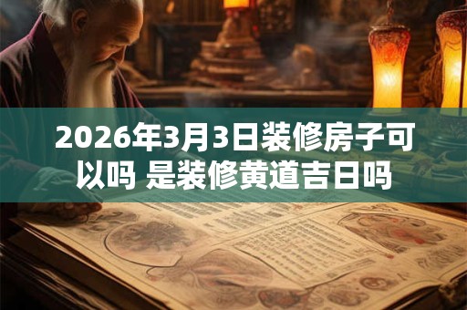 2026年3月3日装修房子可以吗 是装修黄道吉日吗