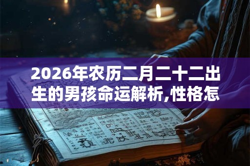 2026年农历二月二十二出生的男孩命运解析,性格怎么样? 2026年农历二月二十二出生的男孩命运解析,性格怎么样?