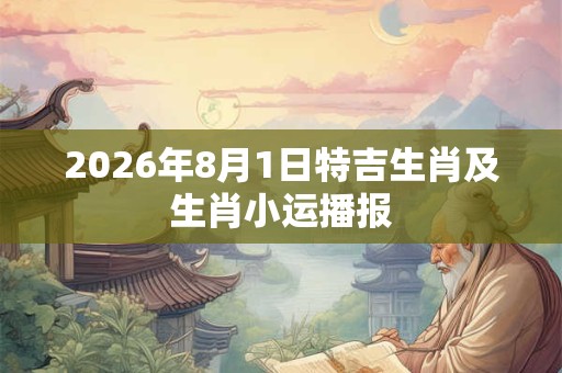 2026年8月1日特吉生肖及生肖小运播报