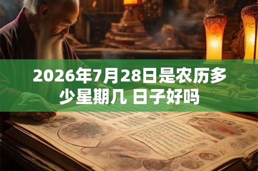 2026年7月28日是农历多少星期几 日子好吗 2026年7月28日是农历多少星期几 日子好吗