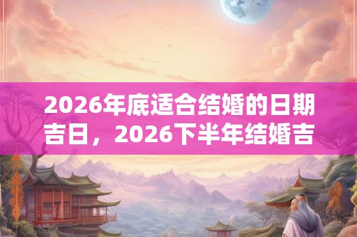 2026年底适合结婚的日期吉日，2026下半年结婚吉日查询
