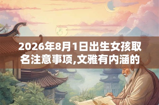2026年8月1日出生女孩取名注意事项,文雅有内涵的名字鉴赏 2026年8月1日出生女孩取名注意事项,文雅有内涵的名字鉴赏